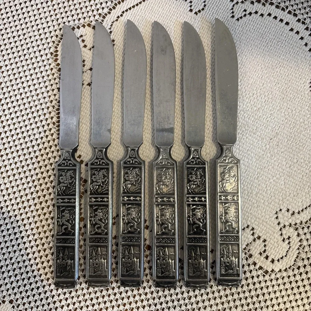 vintage National Silver Company stainless steel steak knives. 